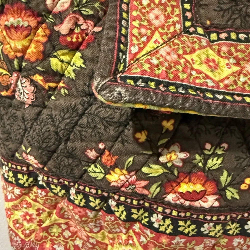 Vera Bradley Chocolate Drawstring Backsack Backpack Purse RETIRED Bag‎ Boho I